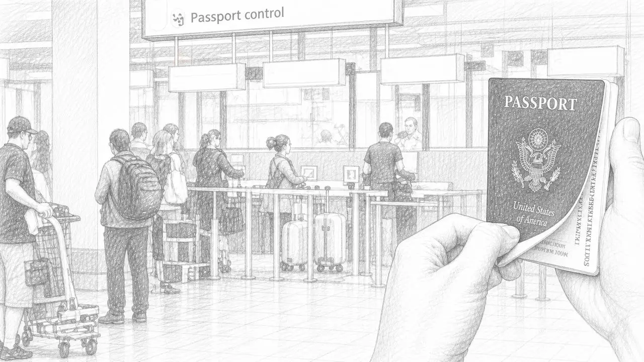 Viajeros en una puerta de embarque del aeropuerto
