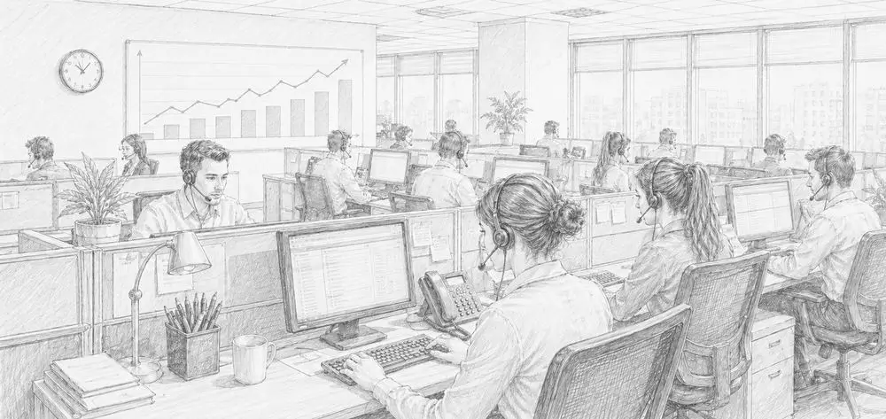 Especialistas de VisaHQ trabajando en la oficina